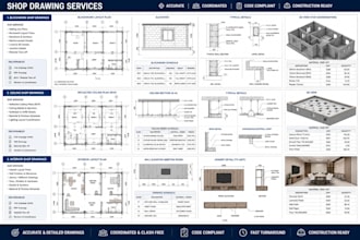 create revit families, shop drawings and construction excel schedules