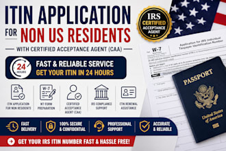 help non residents get irs tax id itin number professionally in 24 hours