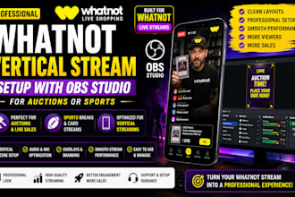 setup whatnot vertical stream for auctions or sport with obs
