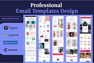 design a professional email template in klaviyo mailchimp and canva templates