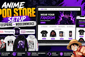 integrate teespring woocommerce website anime pod tshirt manga hoodie store