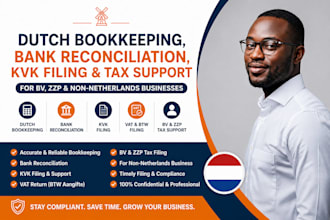 do dutch bookkeeping bank reconciliation kvk filling non netherlands bv zzp tax