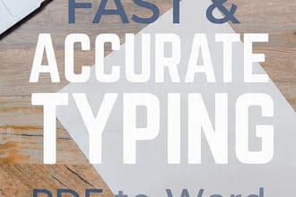 fast and accurate PDF to word typing work manually