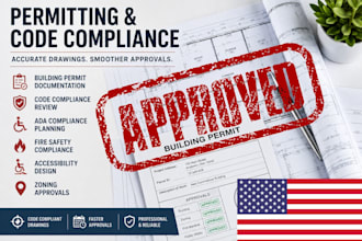 design building permit drawings, code compliance, ada and zoning approval plans