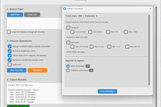 provide an excel and CSV automation tool and custom services
