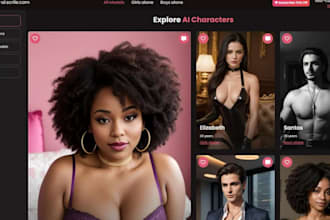 build ai powered ai avatar website, ai companion chatbot, ai nsfw website art