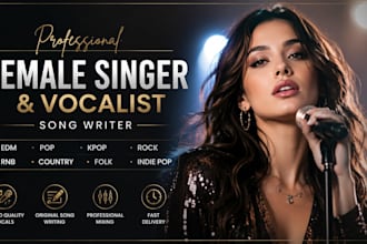 be your female pop singer, female country singer and vocalist edm,  pop singer
