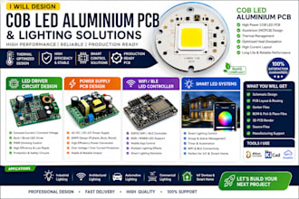 design cob led aluminium pcb and lighting driver, power supply pcb, wifi ble led