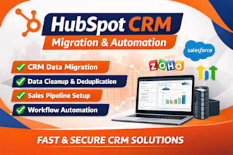 do hubspot CRM setup, data migration cleanup and sales pipeline automation