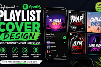 design professional spotify playlist cover art