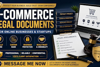 write ecommerce legal documents for online businesses and startups