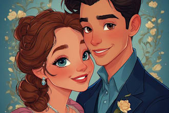 design a personalized couple portrait, perfect for gifts