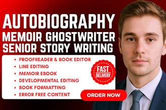 write a professional, inspiring, and engaging autobiography, memoir and editing