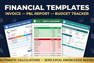 create a professional excel financial report template with pnl budget tracker