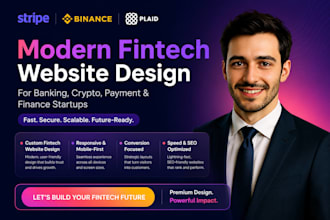 build modern fintech website for banking crypto payment and finance startups