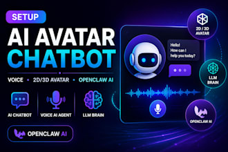 setup ai avatar chatbot with voice 2d 3d avatar openclaw ai sale agent llm brain