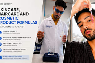 develop skincare, haircare and cosmetic product formulas as a cosmetic chemist