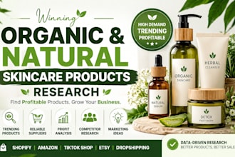 find winning organic skincare products for shopify and tiktok shop