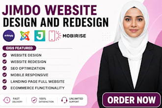 design professional website on jimdo, joomla, strikingly, mobirise, duda, tilda