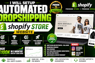 setup automated dropshipping shopify store website