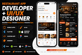 design premium android and ios mobile apps for restaurant websites with flutter