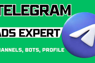 setup telegram bot and telegram channel for telegram ads in 5 days approval