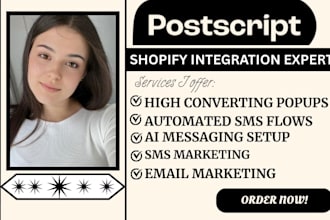setup postscript SMS marketing klaviyo smsbump shopify SMS flow