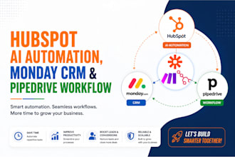 setup hubspot ai automation, monday crm and pipedrive workflow
