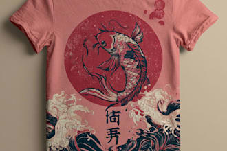 do japanese tshirt design or anime graphic custom t shirt