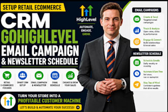 setup retail ecommerce CRM gohighlevel email campaign newsletter email schedule
