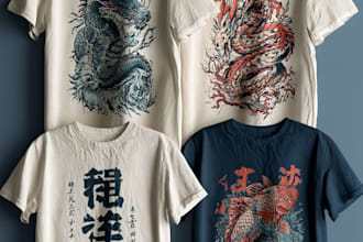 do japanese tshirt design or anime graphic custom t shirt