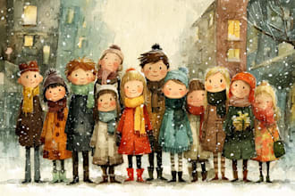 watercolor children book illustration