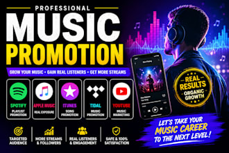 itunes music promotion spotify music promotion apple music tidal music youtube