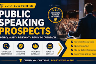 provide a curated list of high quality public speaking leads