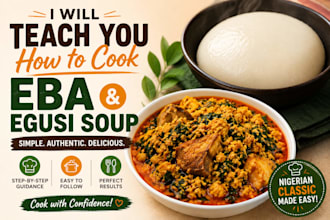 teach you how to cook eba and egusi soup