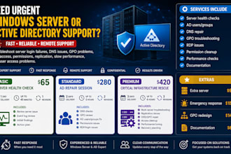 troubleshoot windows server, active directory and permissions issues