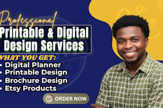 design printable planner, digital planner, brochure and etsy digital products