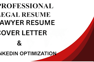 craft a legal resume, lawyer resume, attorney resume, cover letter and linkedin