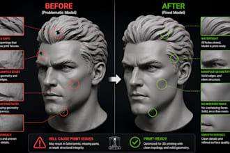 fix and optimize mesh errors, stl, obj, and 3mf for 3d printing