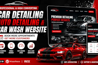 design car detailing website auto detailing car wash website, automotive website