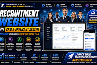 design recruitment website, job board website with applicant CRM system