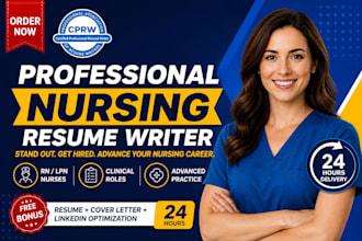 write a professional ats friendly nursing resume healthcare cv cover letter