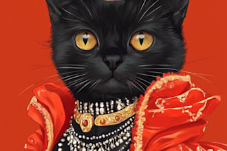draw pop art of dog cat pet animal portrait