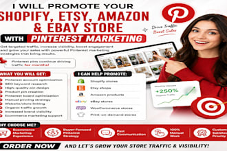promote shopify etsy amazon ebay store with pinterest marketing