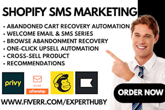 set up shopify sms marketing klaviyo omnisend malichimp sendwill privy aftership