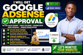 get google adsesnse approval fix low value content, adesense setup ezoic approve