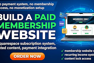 build squarespace membership website, subscription site and gated content system