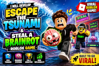 develop an escape the tsunami game for roblox, steal a brainrot roblox game