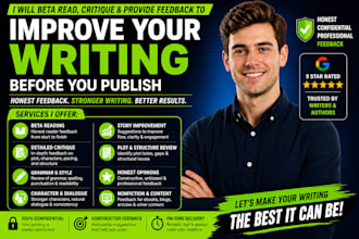 beta read, critique, and provide feedback on your writing