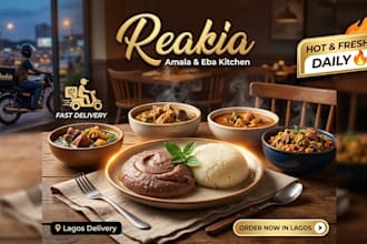 supply bulk amala and eba meals for offices events and daily lunch in lagos